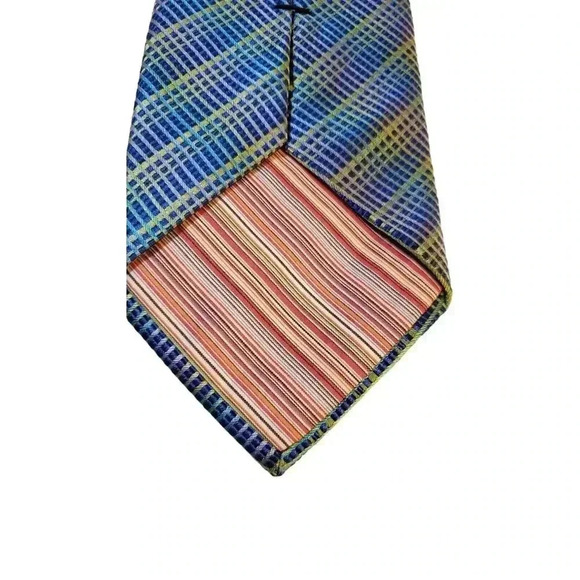 TED BAKER Blue Multicolor Geometric Stripe Silk Tie Neck Tie Neckwear USA - Picture 6 of 12